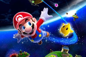Una obra de arte del videojuego de Nintendo Super Mario Galaxy
