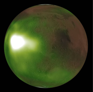 Nightglow on Mars. Image: NASA/MAVEN/Goddard Space Flight Center/CU/LASP