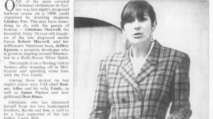 Ghislaine Maxwell in an old newspaper clipping