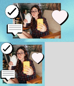 femeie, selfie, validare, social media