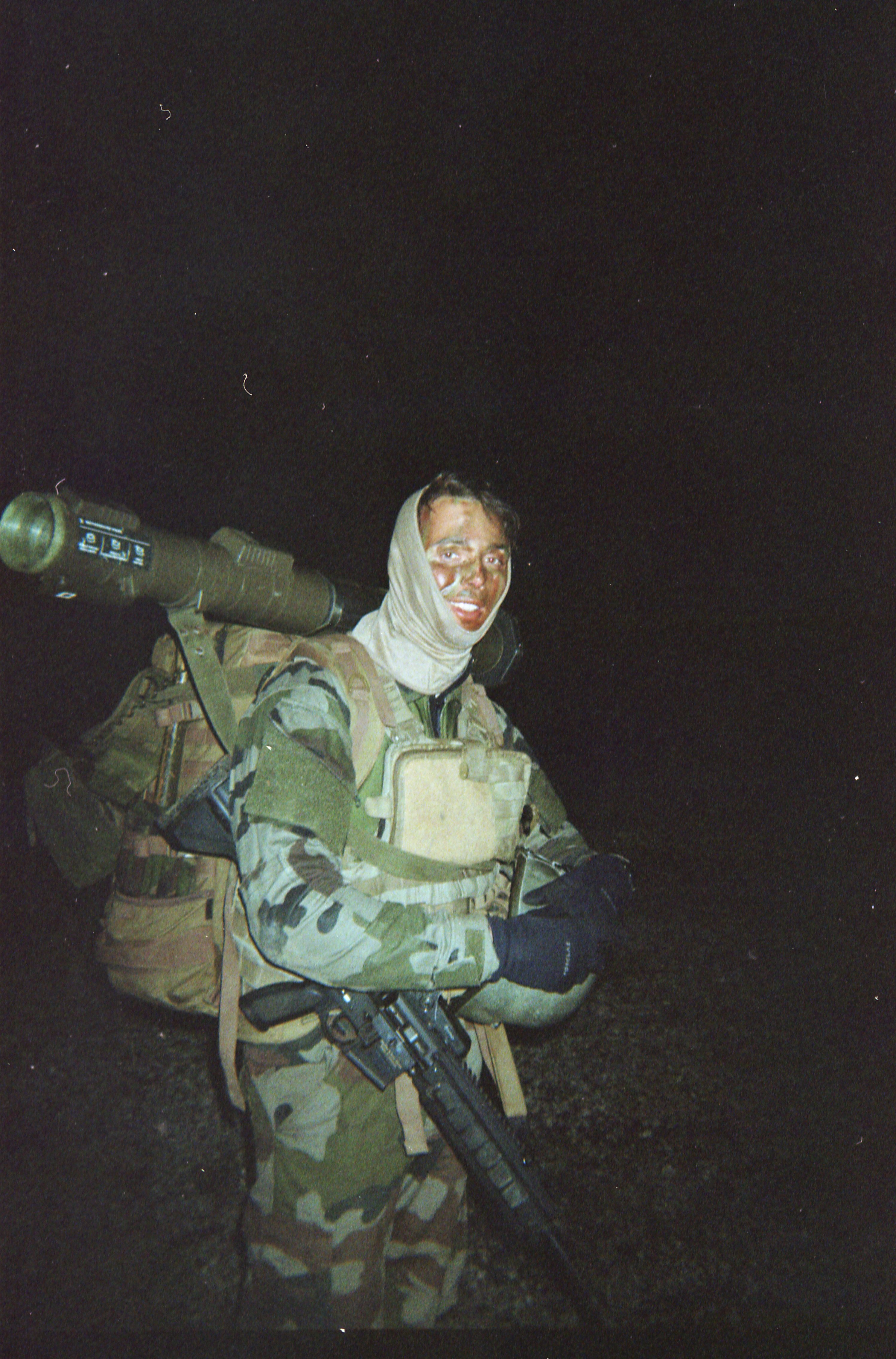A mountain infantry soldier wearing heavy equipment.