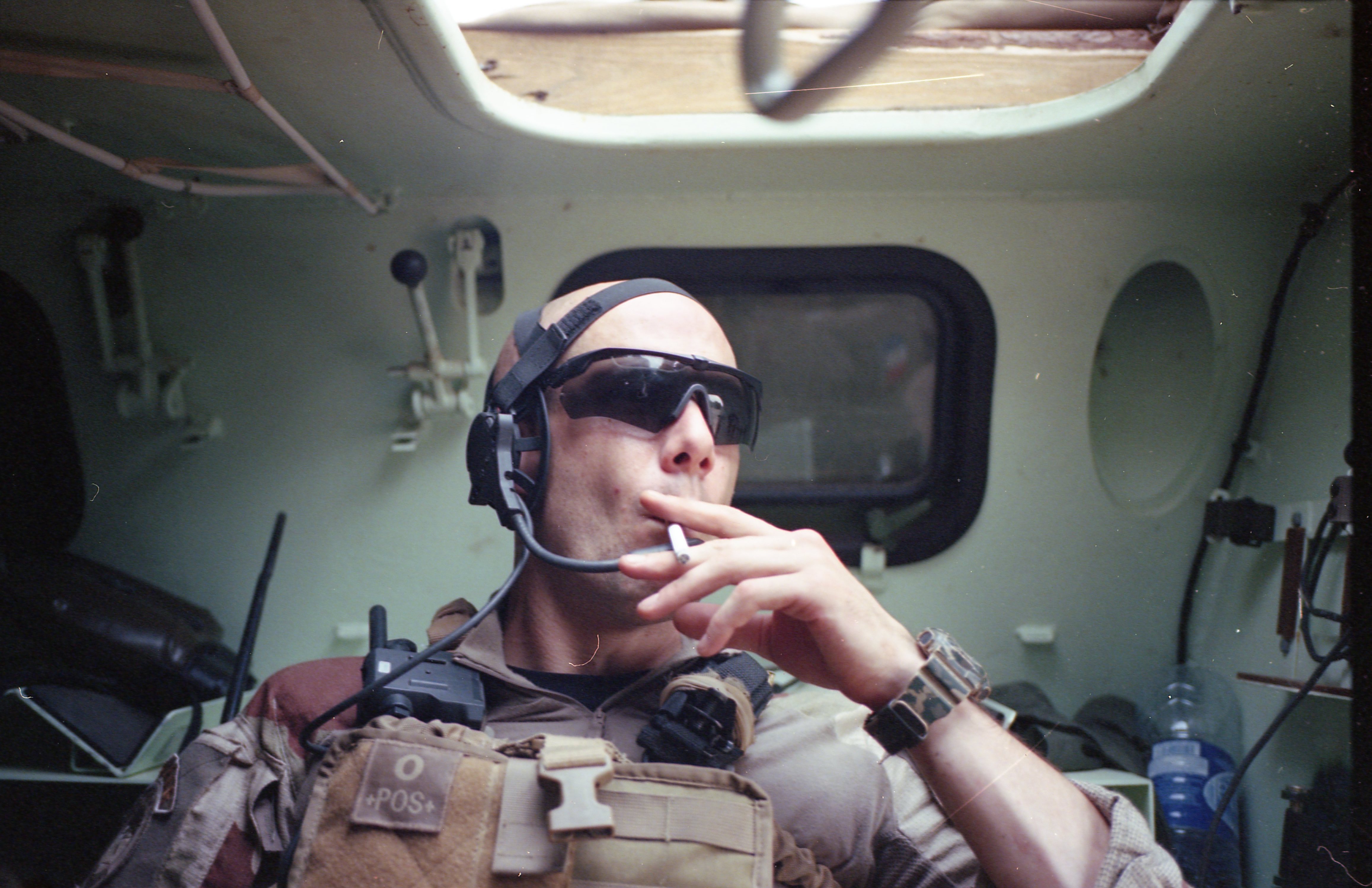 A squad leader taking a break.