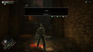 Screenshot from Demon's Souls, the player reads a message from another player that says "society"