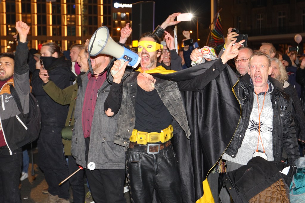 Supporters of the Querdenken gather to protest during the second wave of the coronavirus pandemic​.