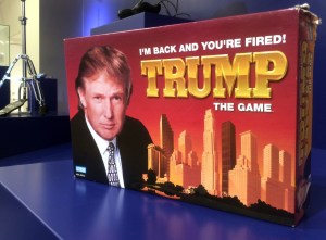In this photo taken on Thursday, June 1, 2017, the board game ‘Trump: I’m Back And You’re Fired’ is on display at the Museum of Failure in Helsingborg, Sweden. (AP Photo/James Brooks)​​