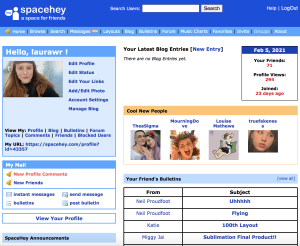 SpaceHey screenshot