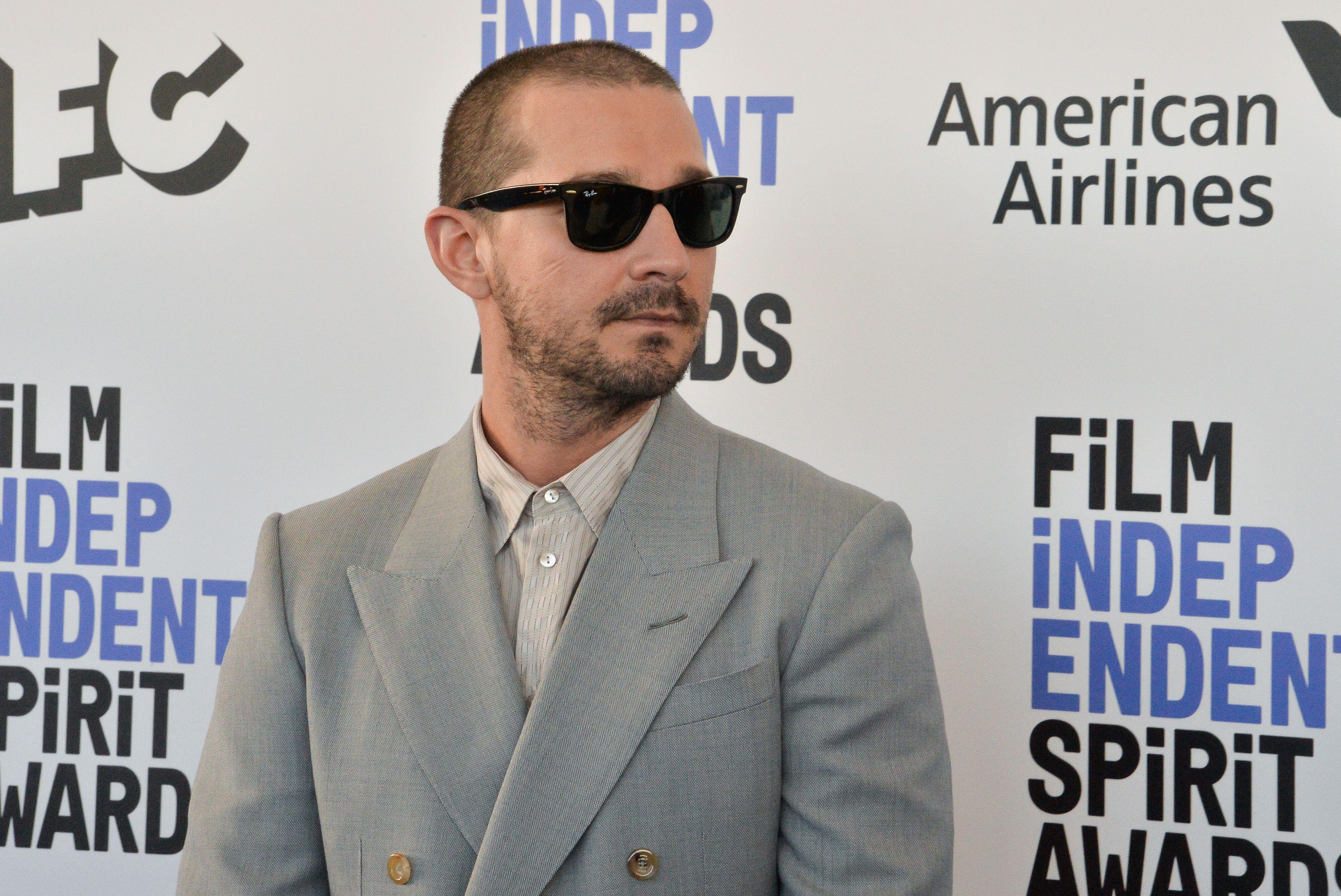Shia LaBeouf on red carpet for Spirit Awards