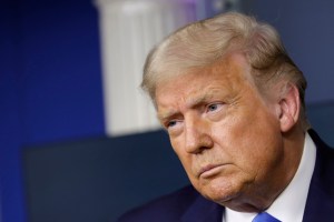 U.S. President Donald Trump speaks at his news conference at the White House in Washington on September 23, 2020.