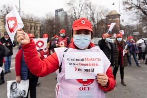 protest sindicalisti sanitas