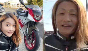 female japanese biker is actually a 50-year-old man with faceapp