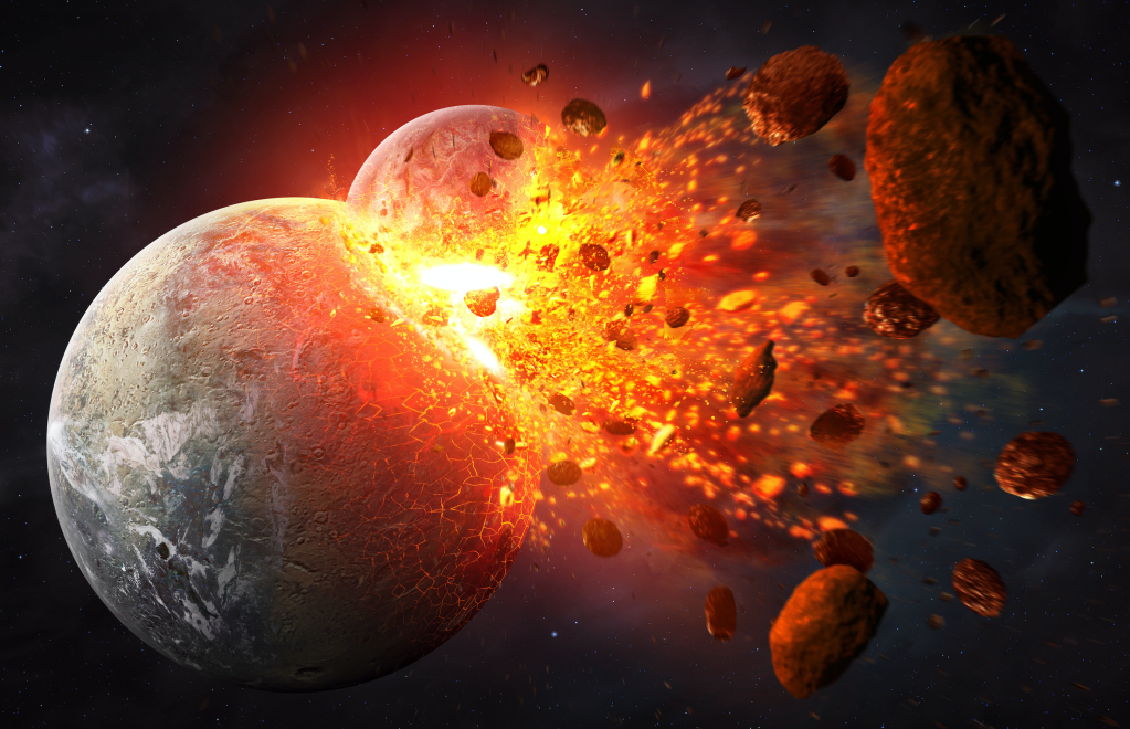 Ilustrasi planet tabrakan