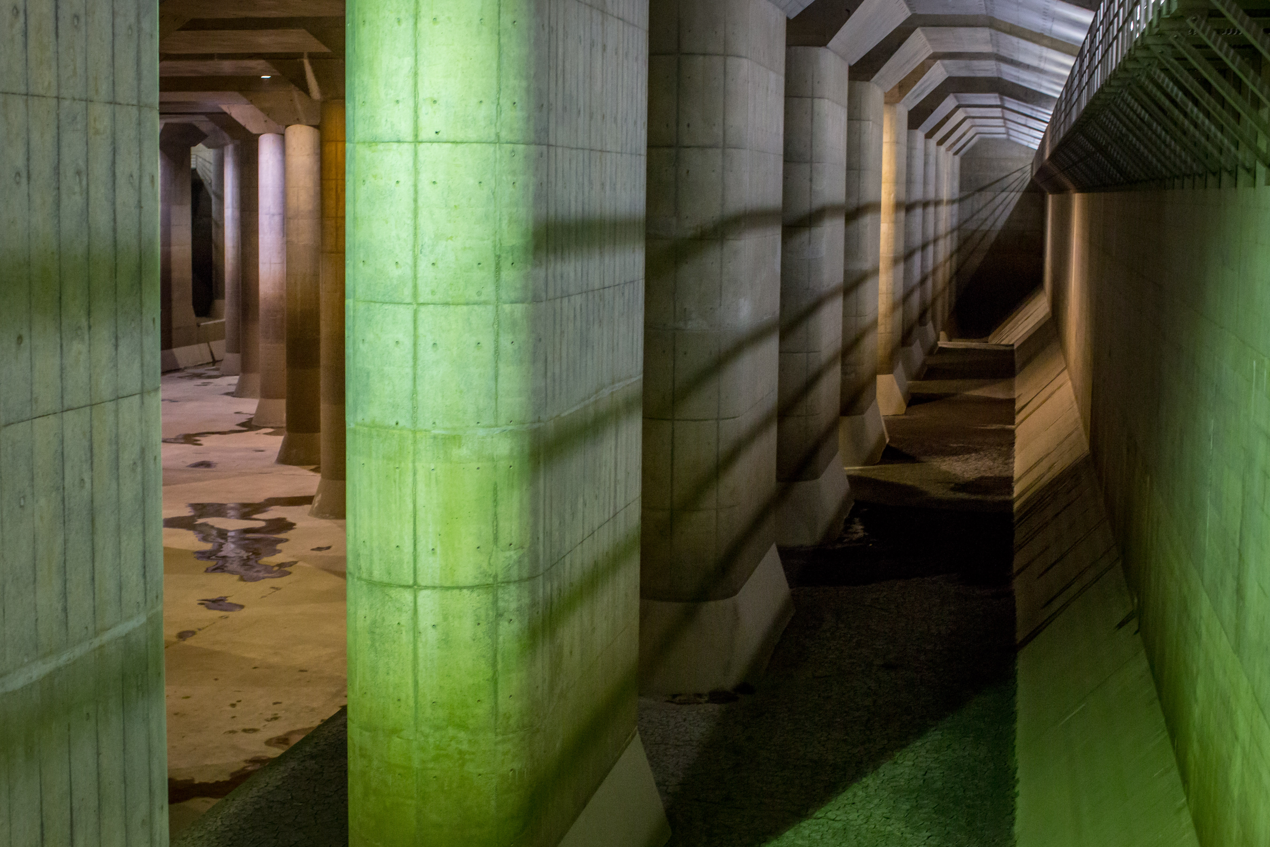 Tokyo, underground floodway, rain