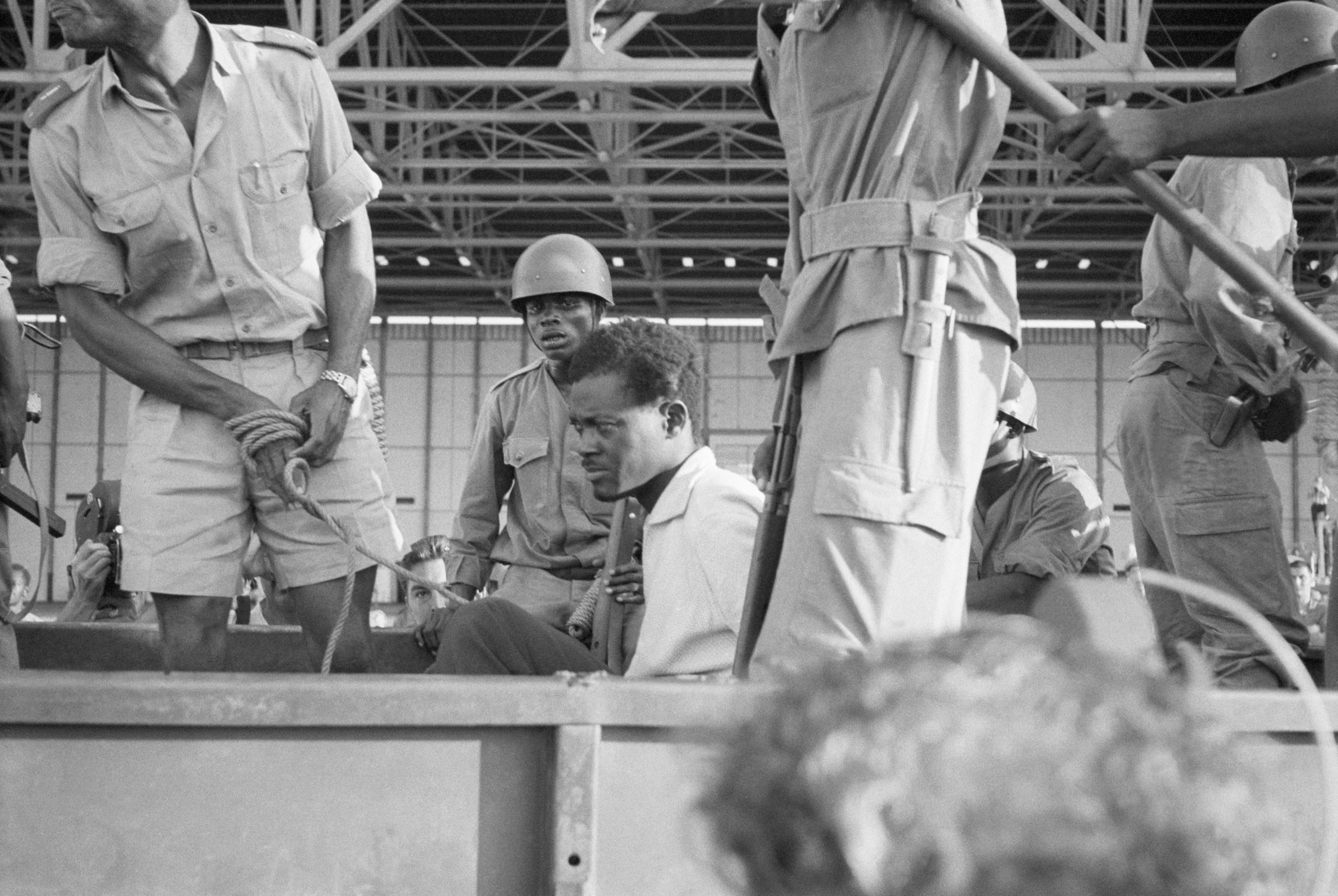Patrice Lumumba after his arrest in 1960. Photo: Getty
