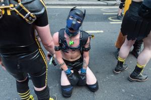 A fetish dog pup at Pride in London.