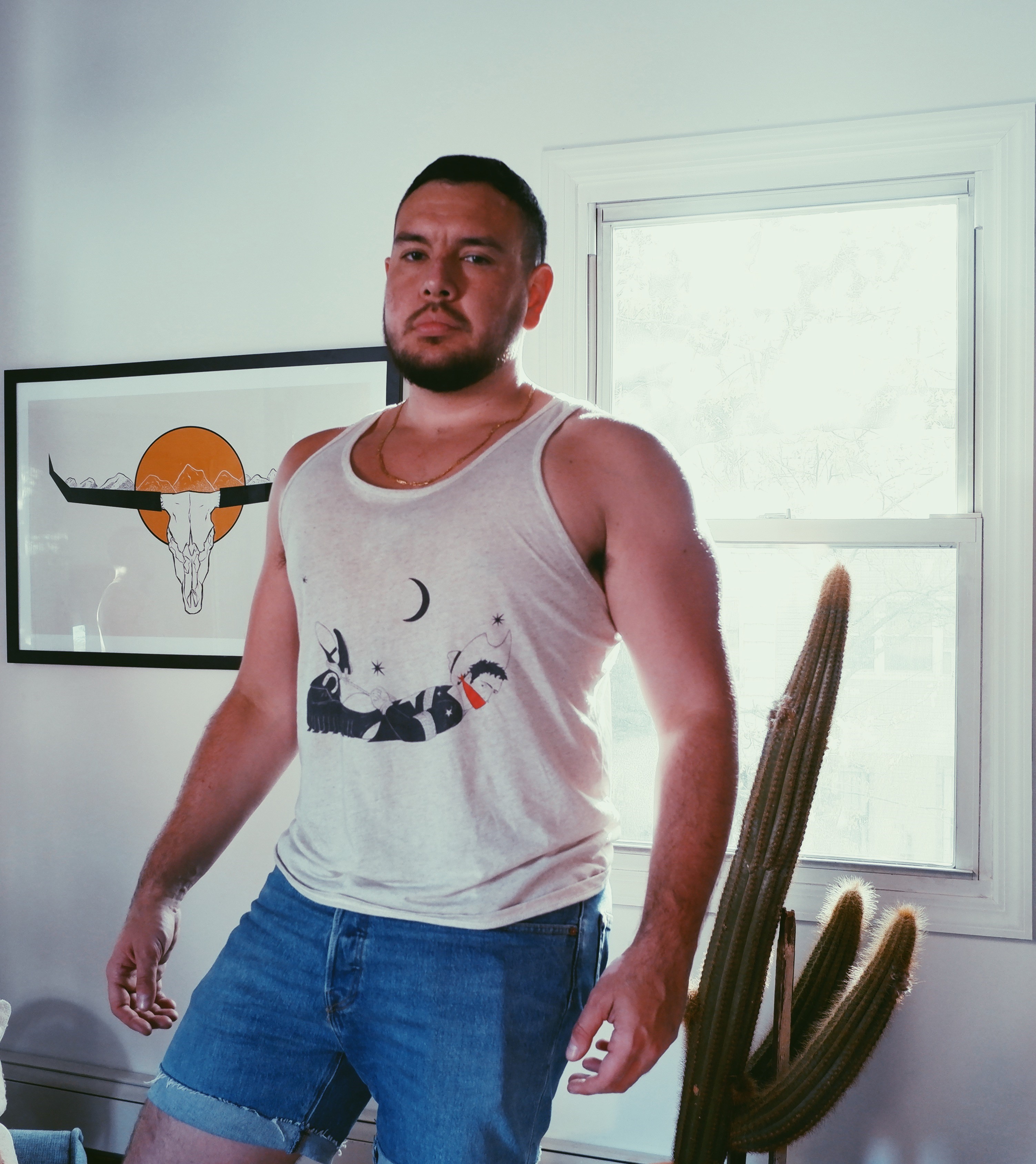 JP in a cowboy tank