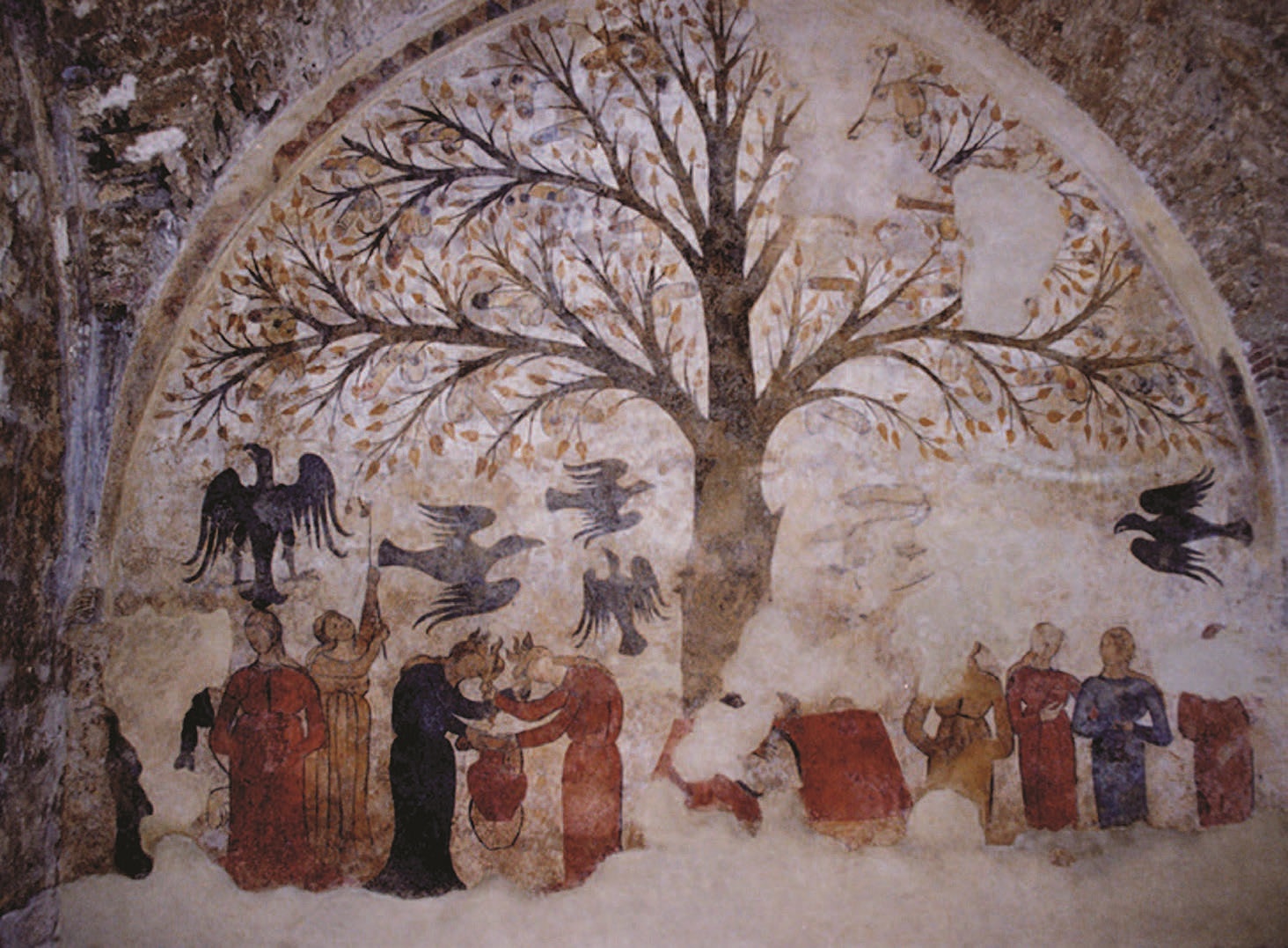 The Mural Discovered in Tuscany showing the phallus tree bearing erect phallus fruits.jpg