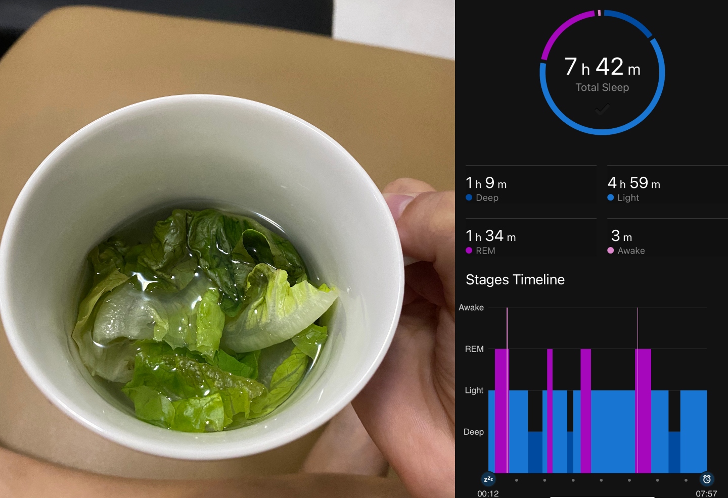 One week of drinking lettuce water or lettuce tea, a TikTok trend that is supposed to make you fall asleep.
