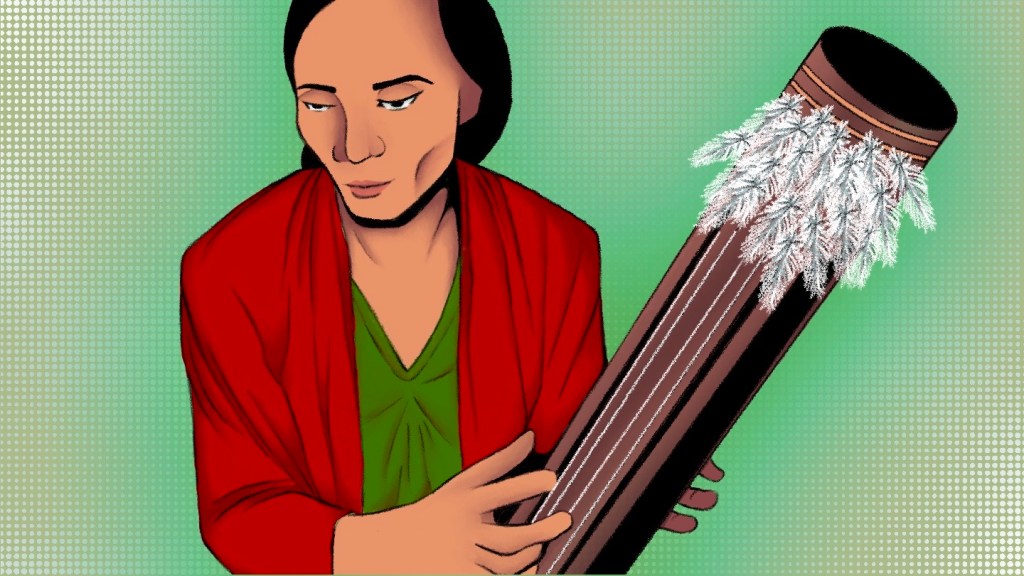 Ilustrasi Uka, pemain kolitong transpuan di suku Teduray