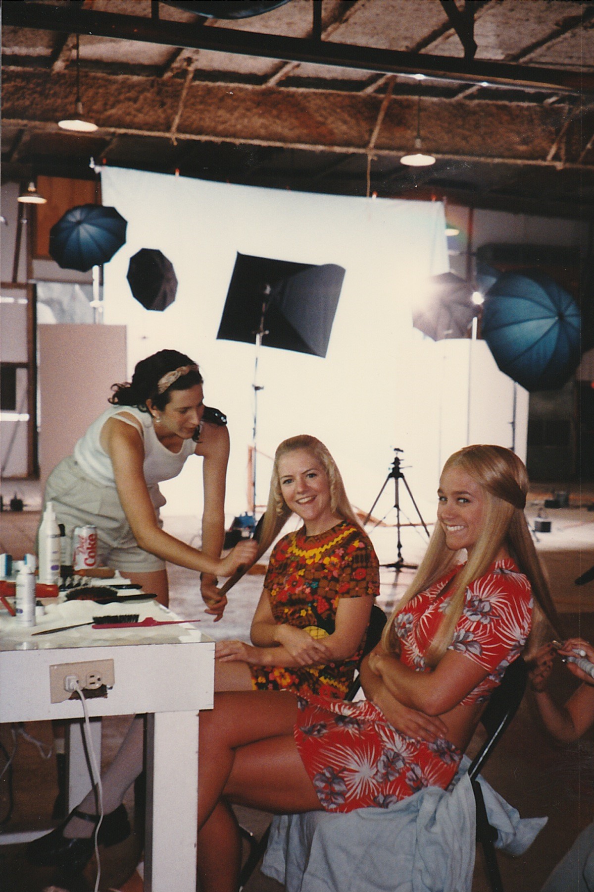 Jennifer Elise Cox and Christine Taylor on AVBS set.jpg