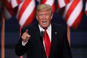 ​Then-presidential candidate Donald Trump gave a speech at the Republican National Convention in 2016.