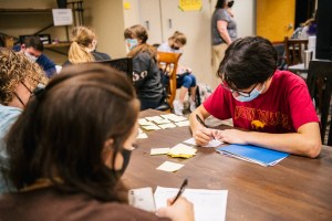 Students participate during instruction at the Xavier Academy on August 23, 2021 in Houston, Texas.