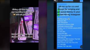 Screenshots from ScamTok accounts selling fraud tips