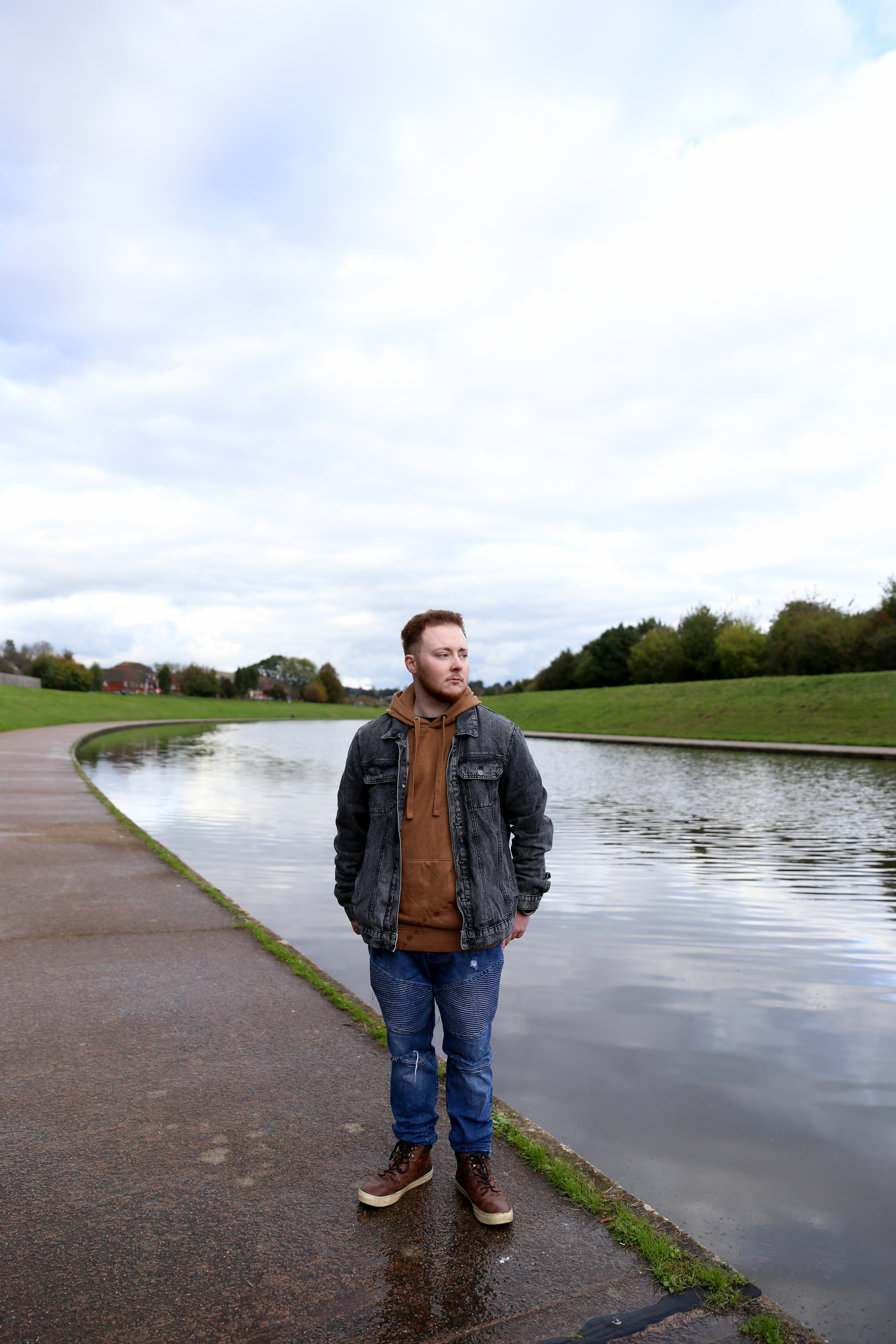Jack Furlong standing next to a canal.