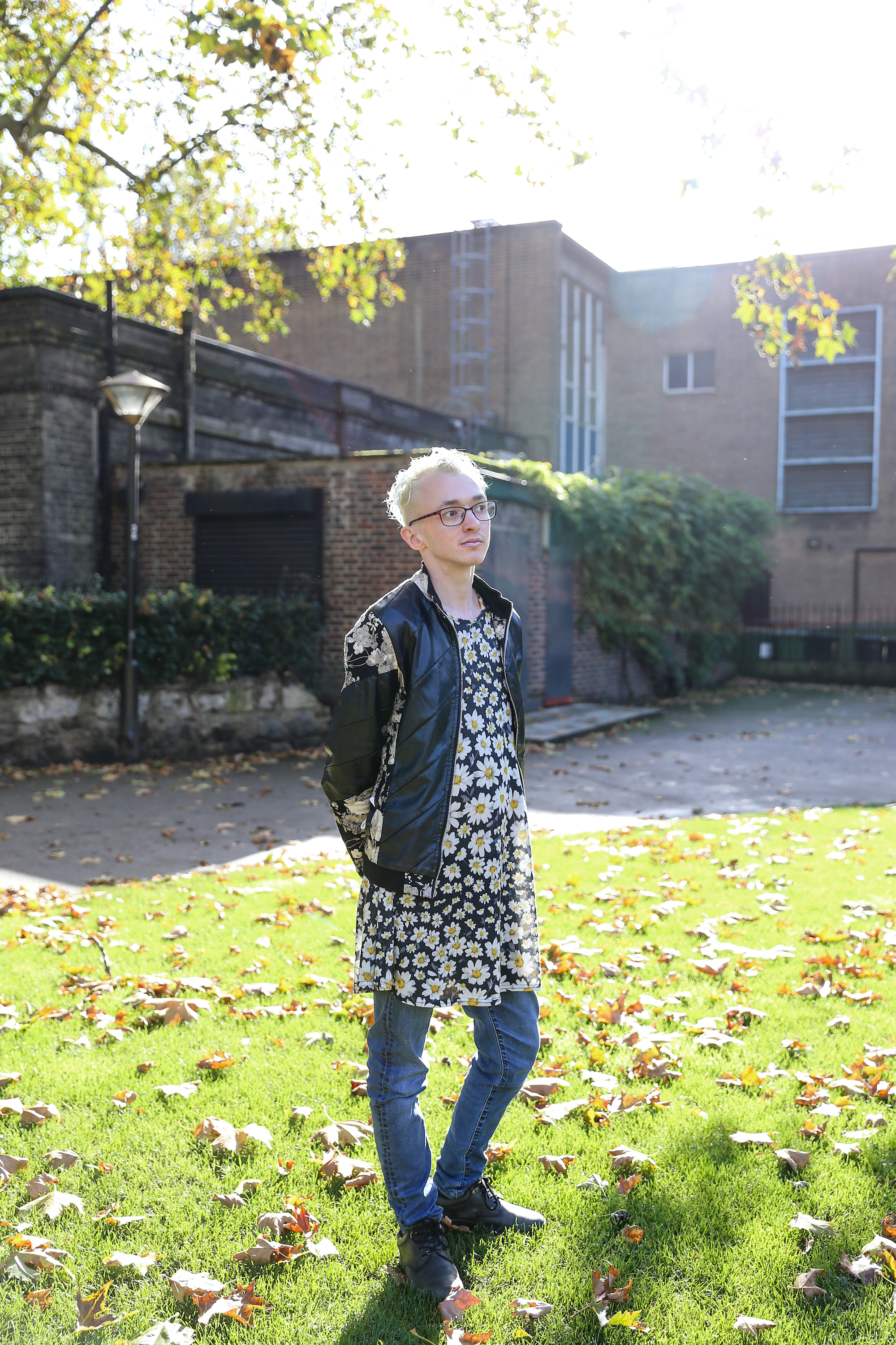 Ed Davies standing outside on some grass