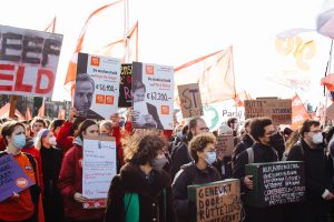 Demonstratie tegen compensatie leenstelsel door studenten