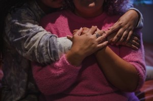 two people hugging