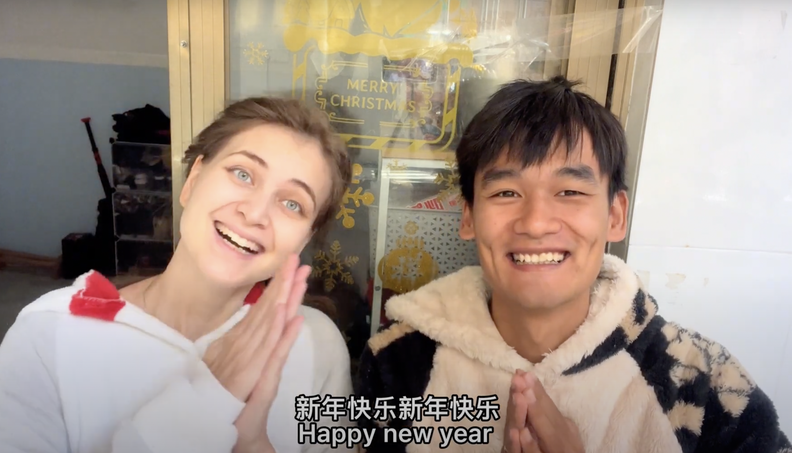 Xiao Hei and Yana, a Chinese-Ukrainian couple who regularly uploads vlogs about their lives. Image: Xiao Hei