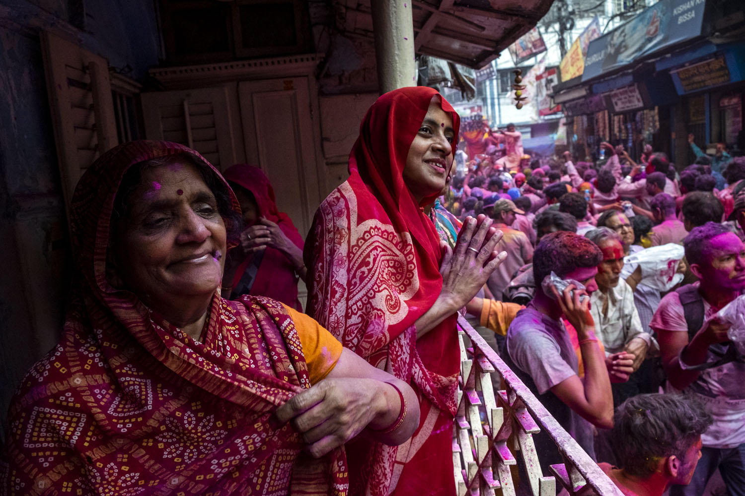 Holi celebration in Kolkata, India, inside a Rolls Royce car