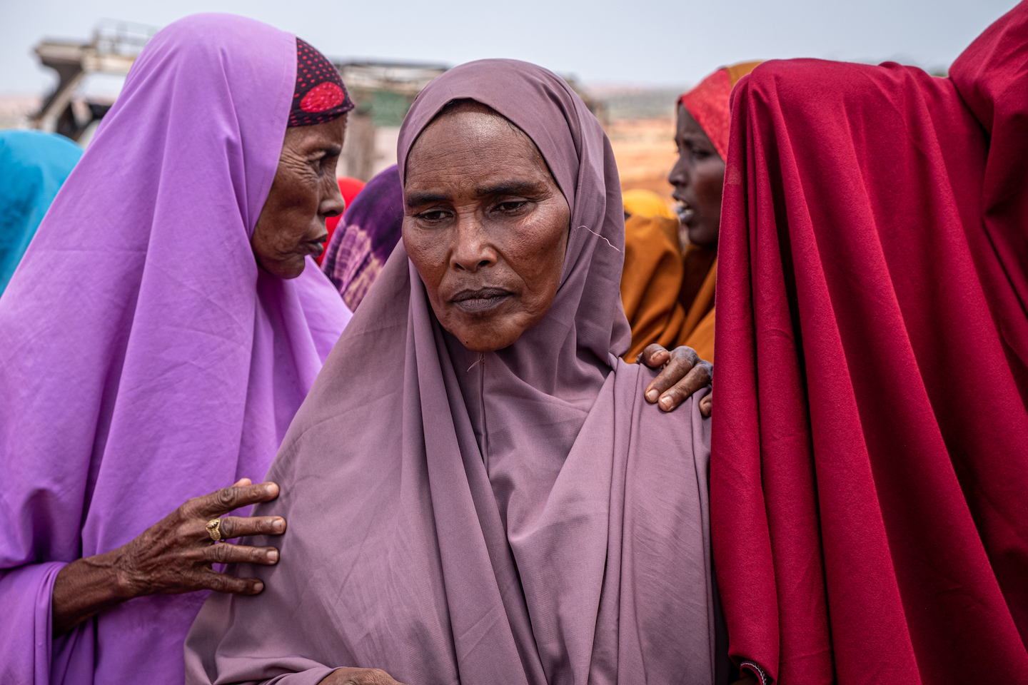 “Before the drought, the rains were sometimes late,” Haleema Abdullahi Abdi remembers. “But we never had three consecutive seasons withoutany rain. Because of that, we have lost all of our livestock. We came here to survive. We used to be a happy, dignified family. We had enough moneyto not only support our own family, but also other families. It saddens me that now, I’m begging from other people.”
