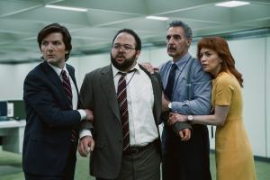 A screenshot of the severed workers in Severance.