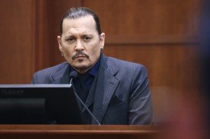 Johnny Depp in the courtroom during his cross-examination in Fairfax, Virginia, Thursday.