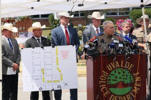 Steven C. McCraw, Director and Colonel of the Texas Department of Public Safety, speaks during a press conference about the mass shooting at Robb Elementary School on May 27, 2022 in Uvalde, Texas.