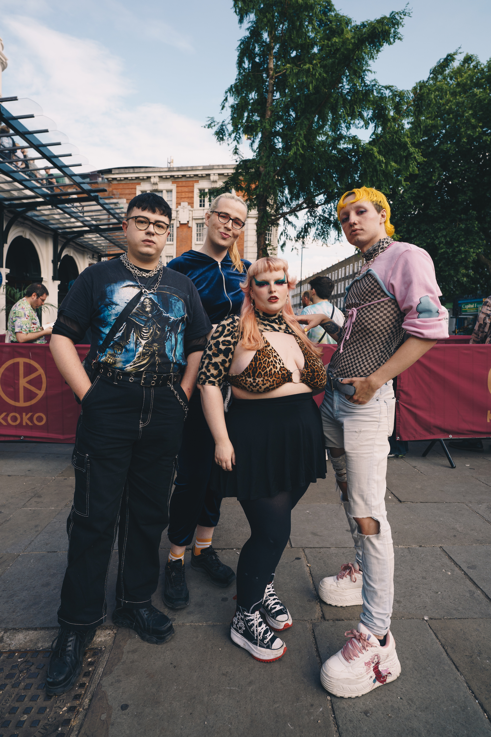 From left to right: Bertie Clarke, Juniper McBurie, Kaycia Ainsworth and Alik at the PC Music show