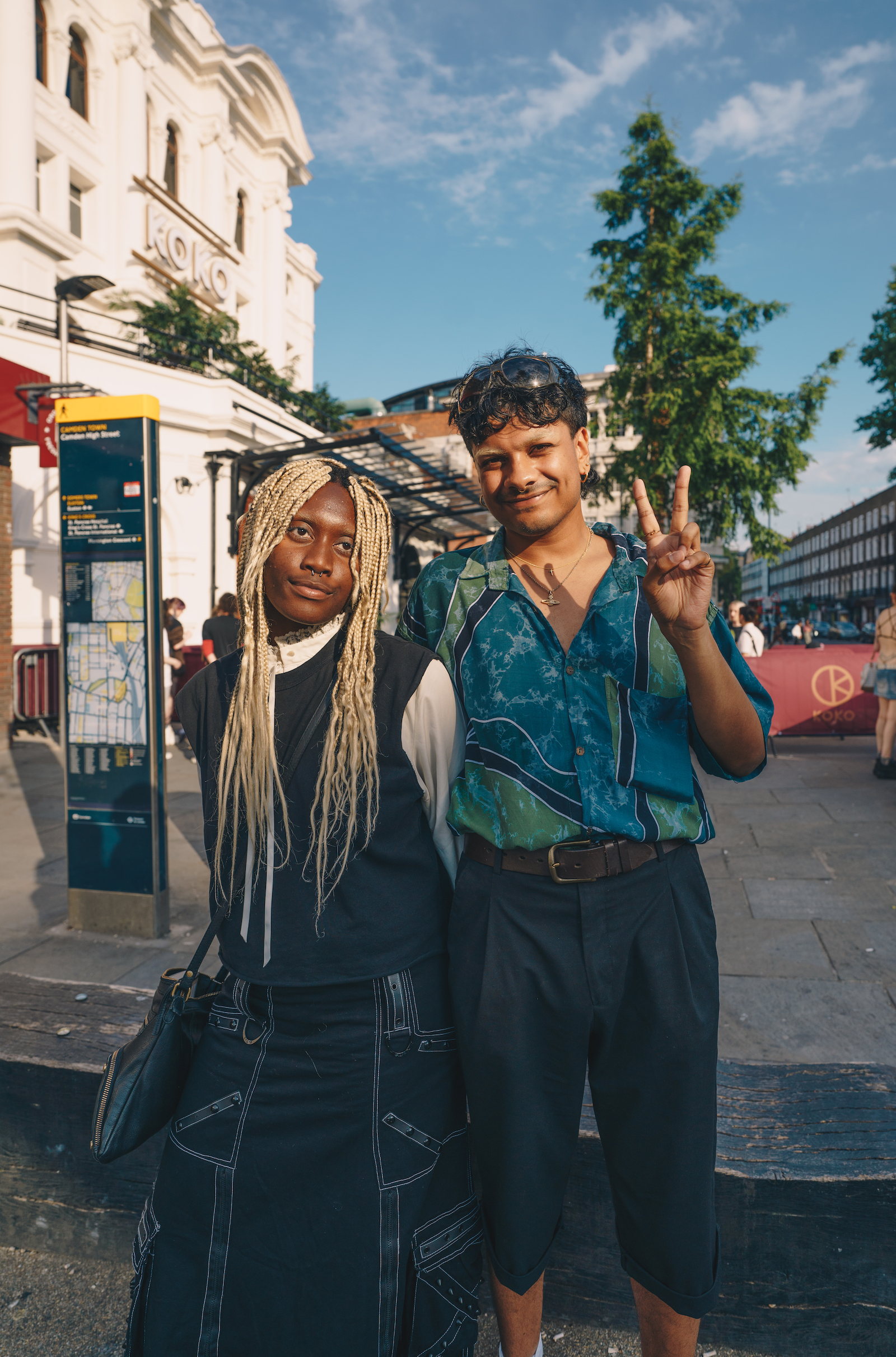 From left to right: Nills Luv and Nico Conteh outside a PC Music show.