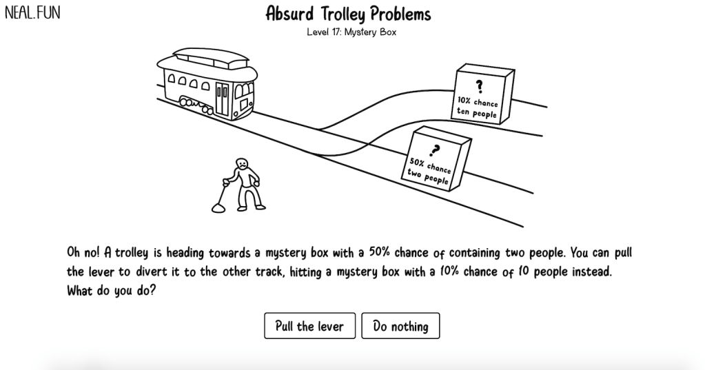 ‘Absurd Trolley Problems’ Presents Increasingly Ridiculous Ethical Dilemmas
