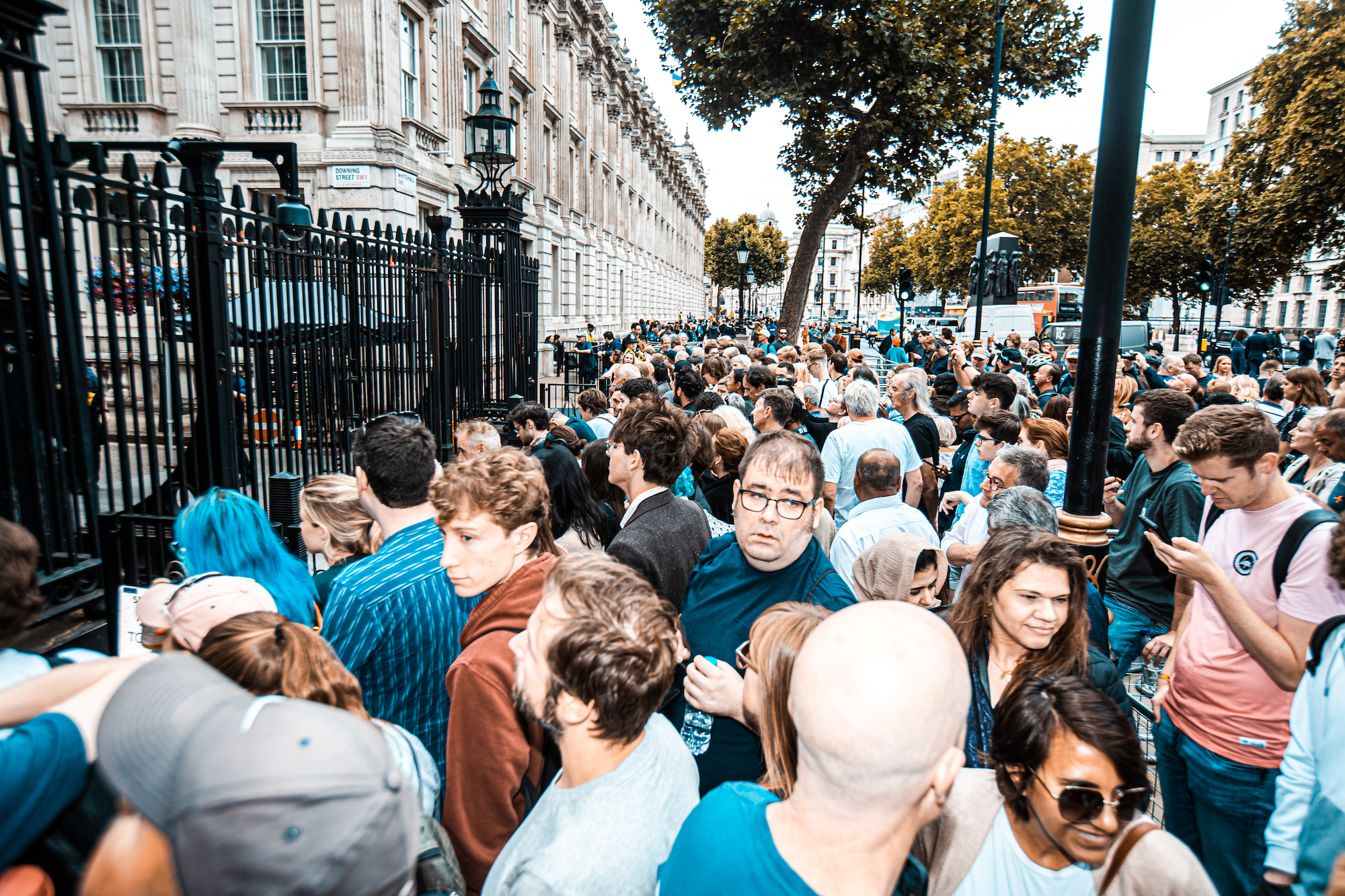 Downing Street, London: Crowds gather after Boris Johnson's resignation speech