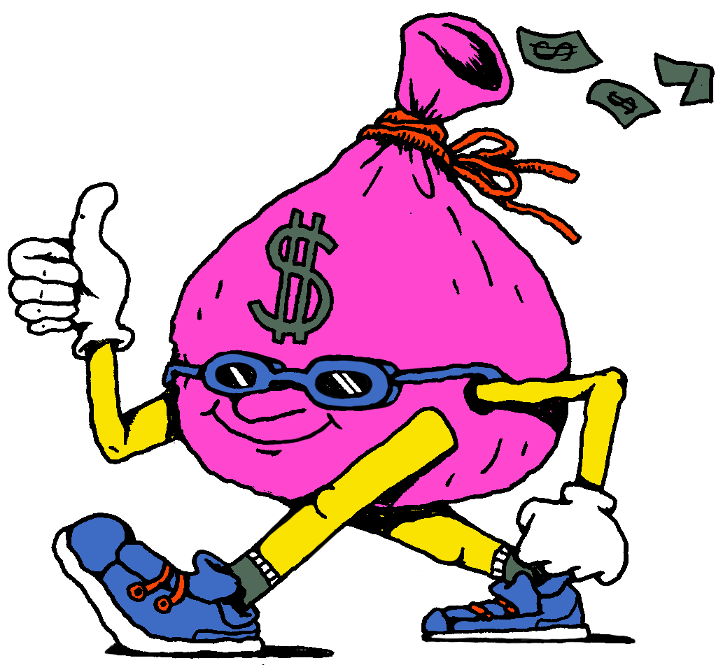 A money bag walking around