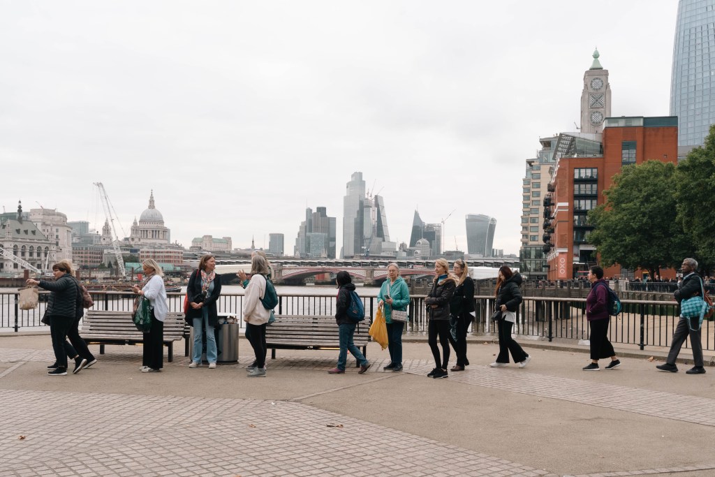 People in the queue to see the Queen lying in state