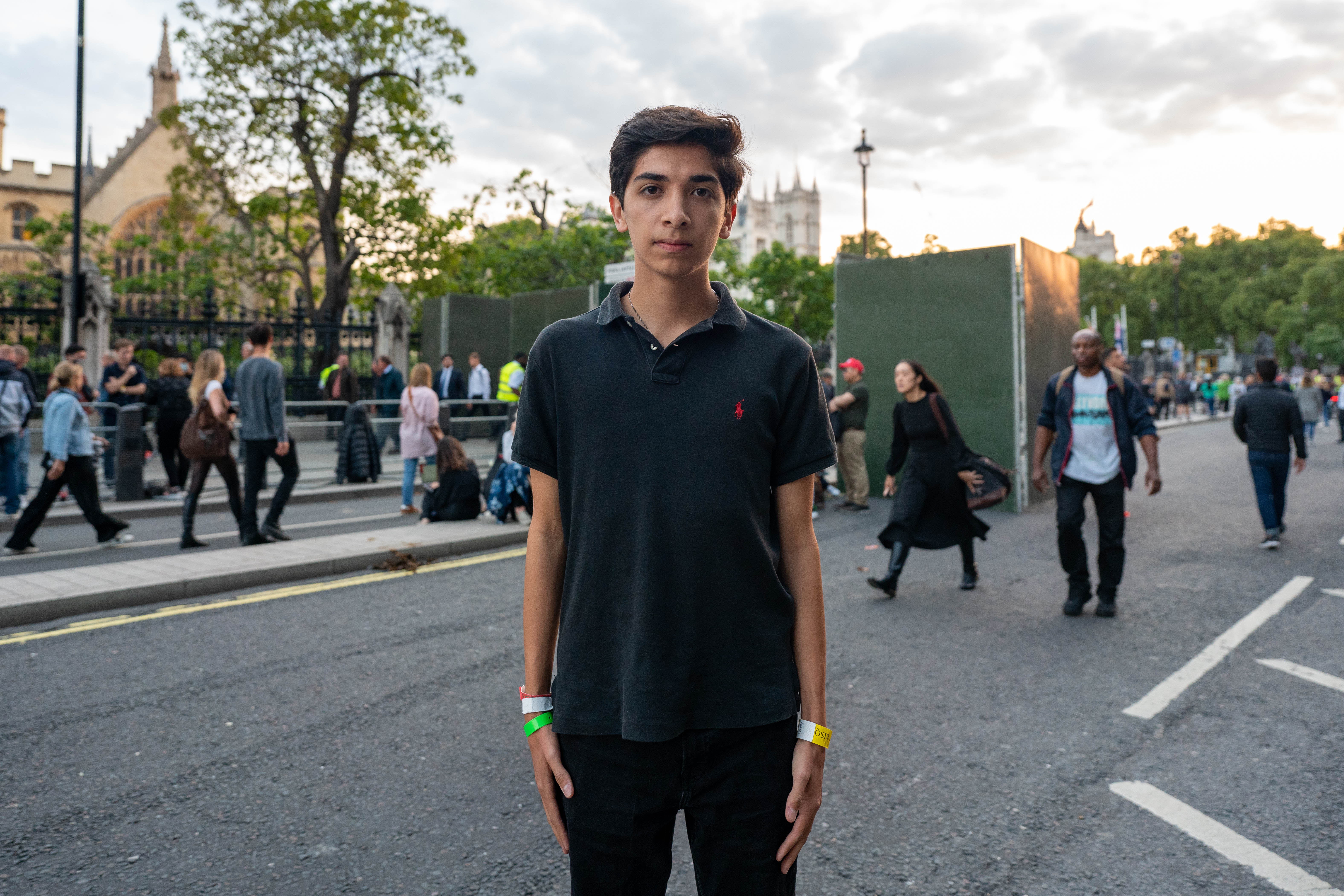 A Californian teenager after the queue to see the Queen lying-in-state