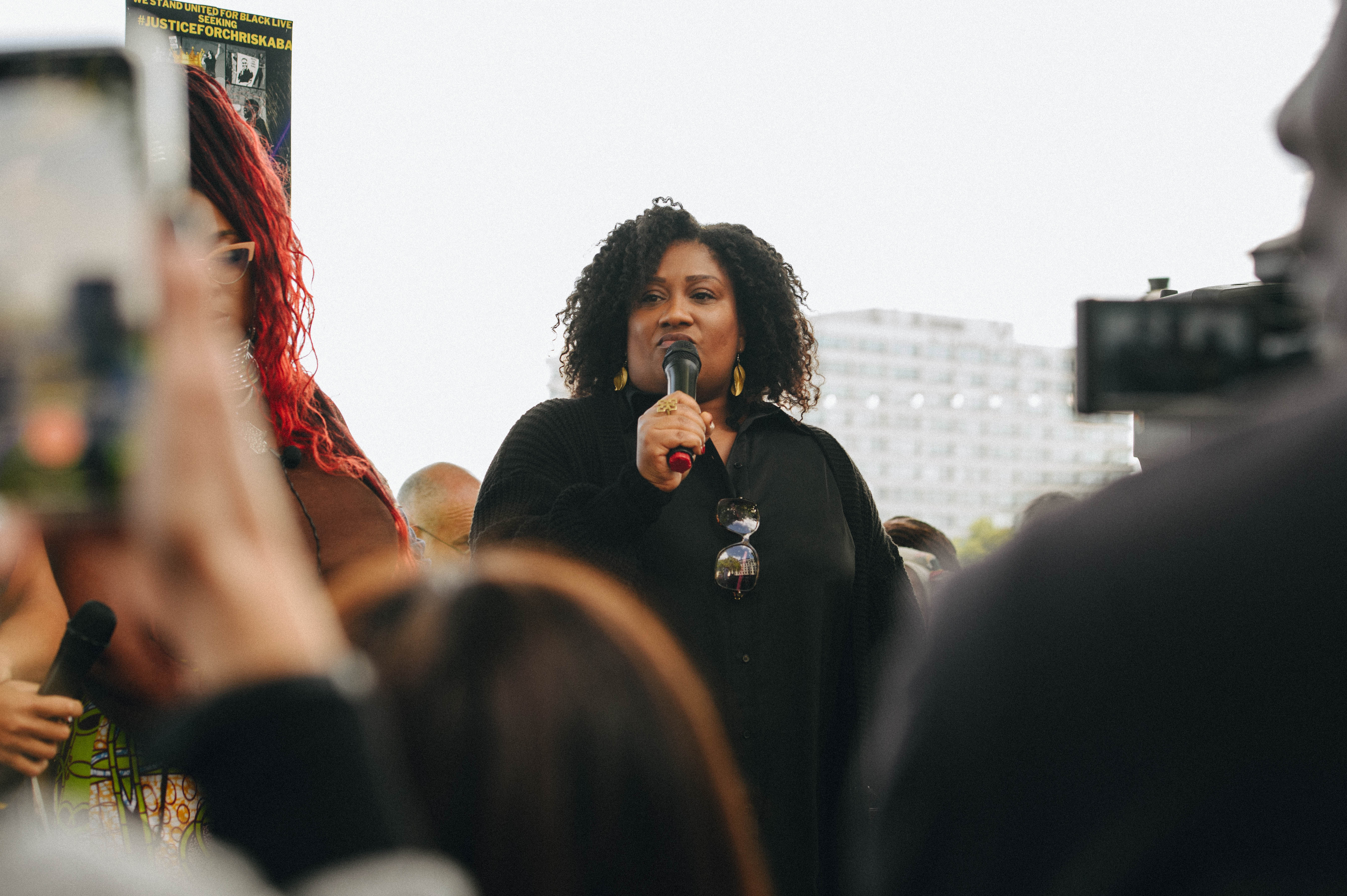 Bell Riberio-Addy MP addresses the crowd at the Chris Kaba protest.