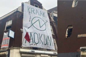Krakers Kraak Mokum kraakpand het Monument aan de Nieuwezijds Voorburgwal