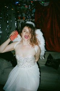 Helen Meriel Thomas dressed as an angel for Halloween