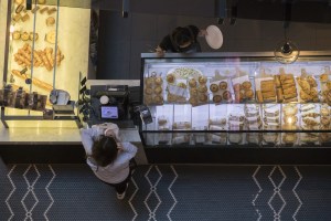 People buying things
