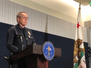 Los Angeles Police Chief Michel Moore discusses recent fatal police shootings during a news conference on Wednesday, Jan. 11, 2023, at LAPD headquarters in Los Angeles.