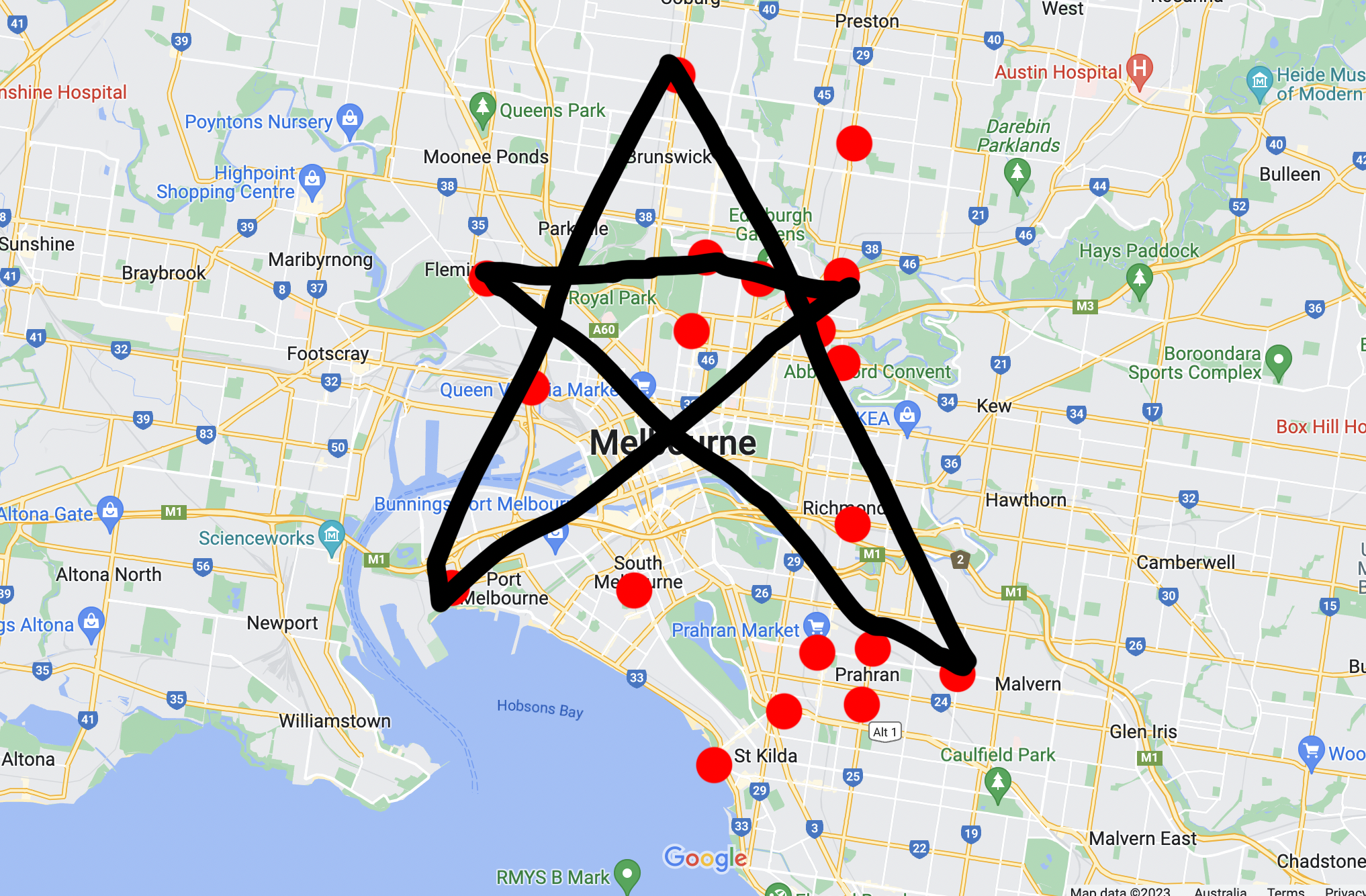 pentagram five of melbourne