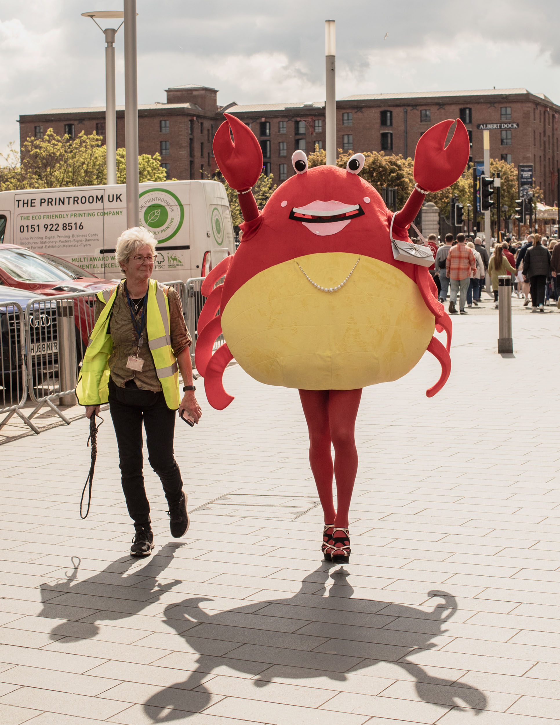 Eurovision 2023 in Liverpool: A person dressed as a crab